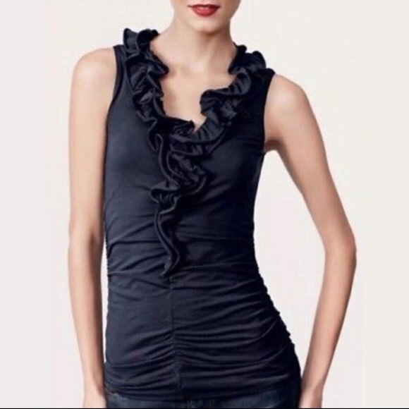 CAbi Tops - 4/$25 CAbi Ruffle Ruched Tank Top Navy Blue Medium